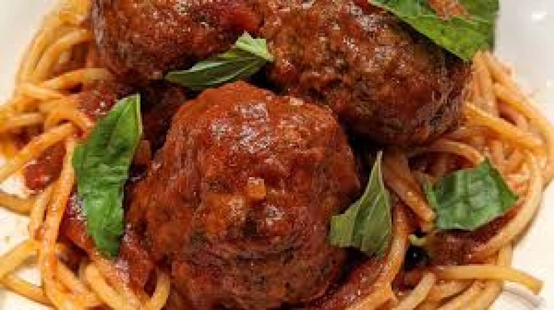 Spaghetti and Meatballs, Garlicky Broccoli, Garlic Bread