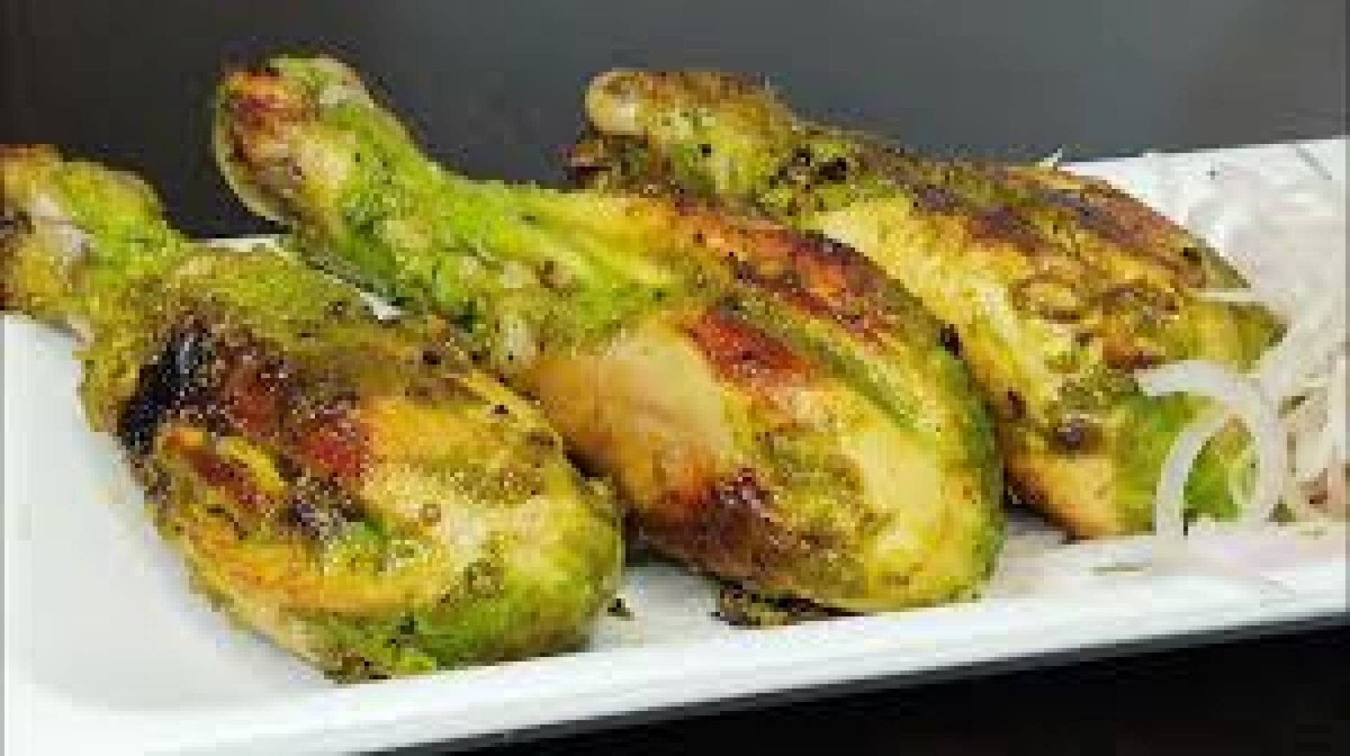 Green Chili Chicken Legs, Crunchy Kale and Quinoa Salad