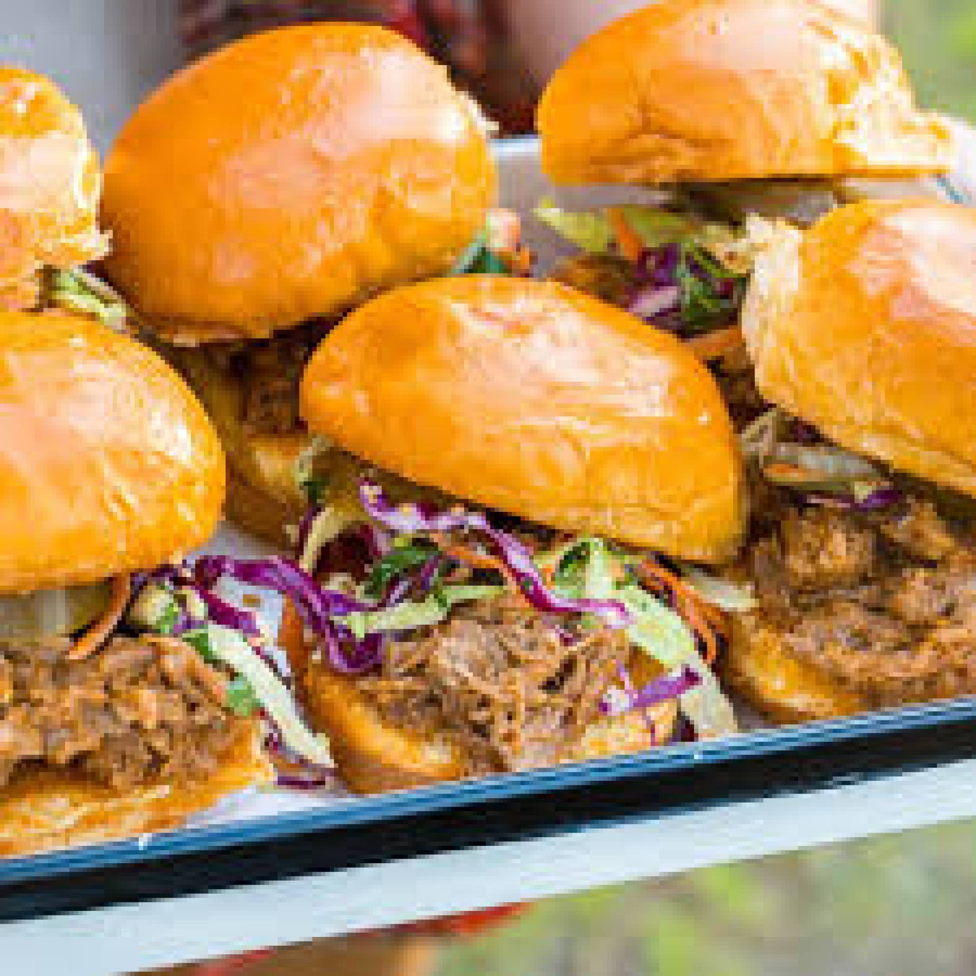 Pulled Pork Sliders, Cole Slaw, 3 Bean Salad