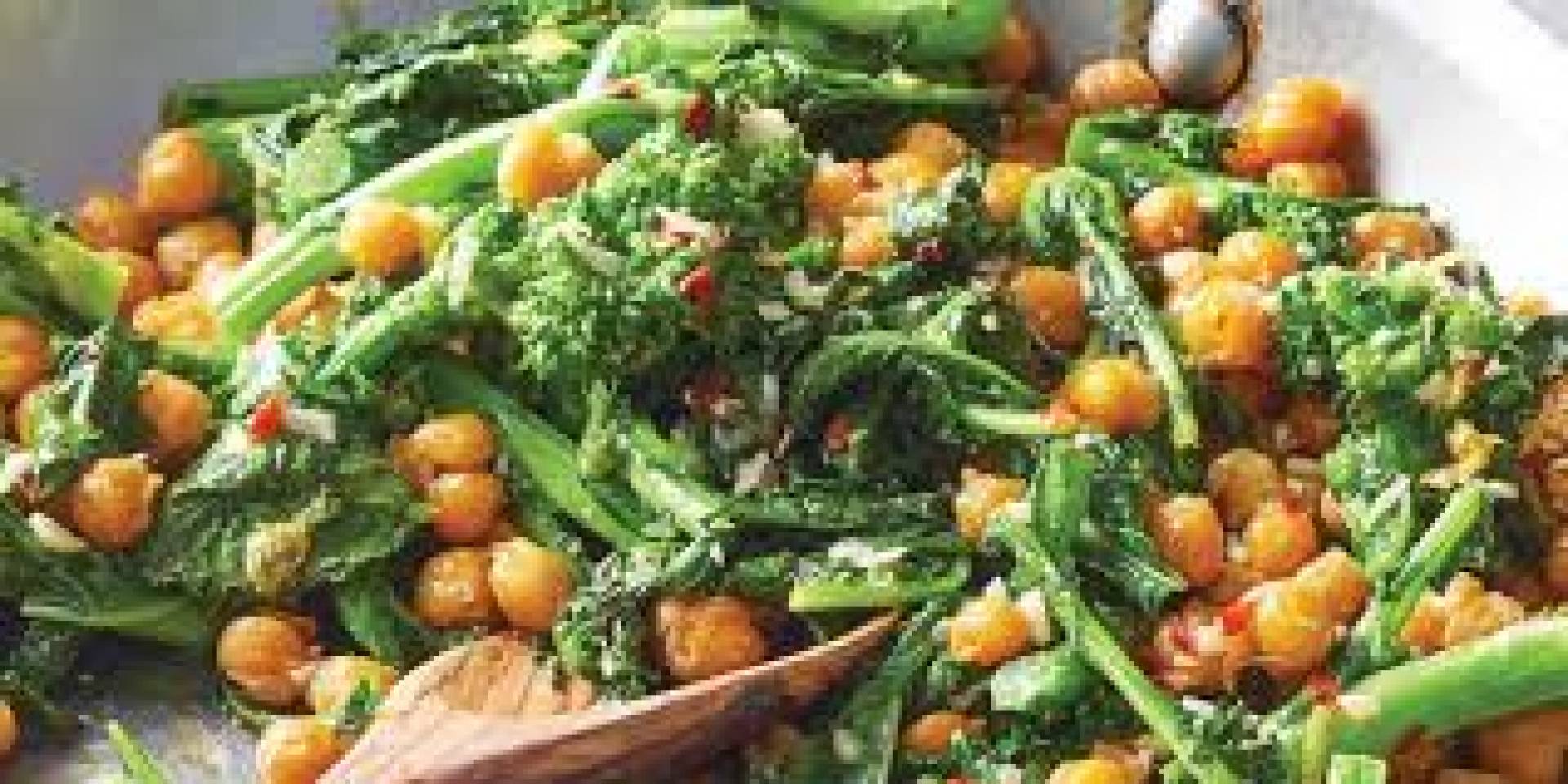 Chickpeas with Broccoli Rabe, Brown Rice and Ricotta