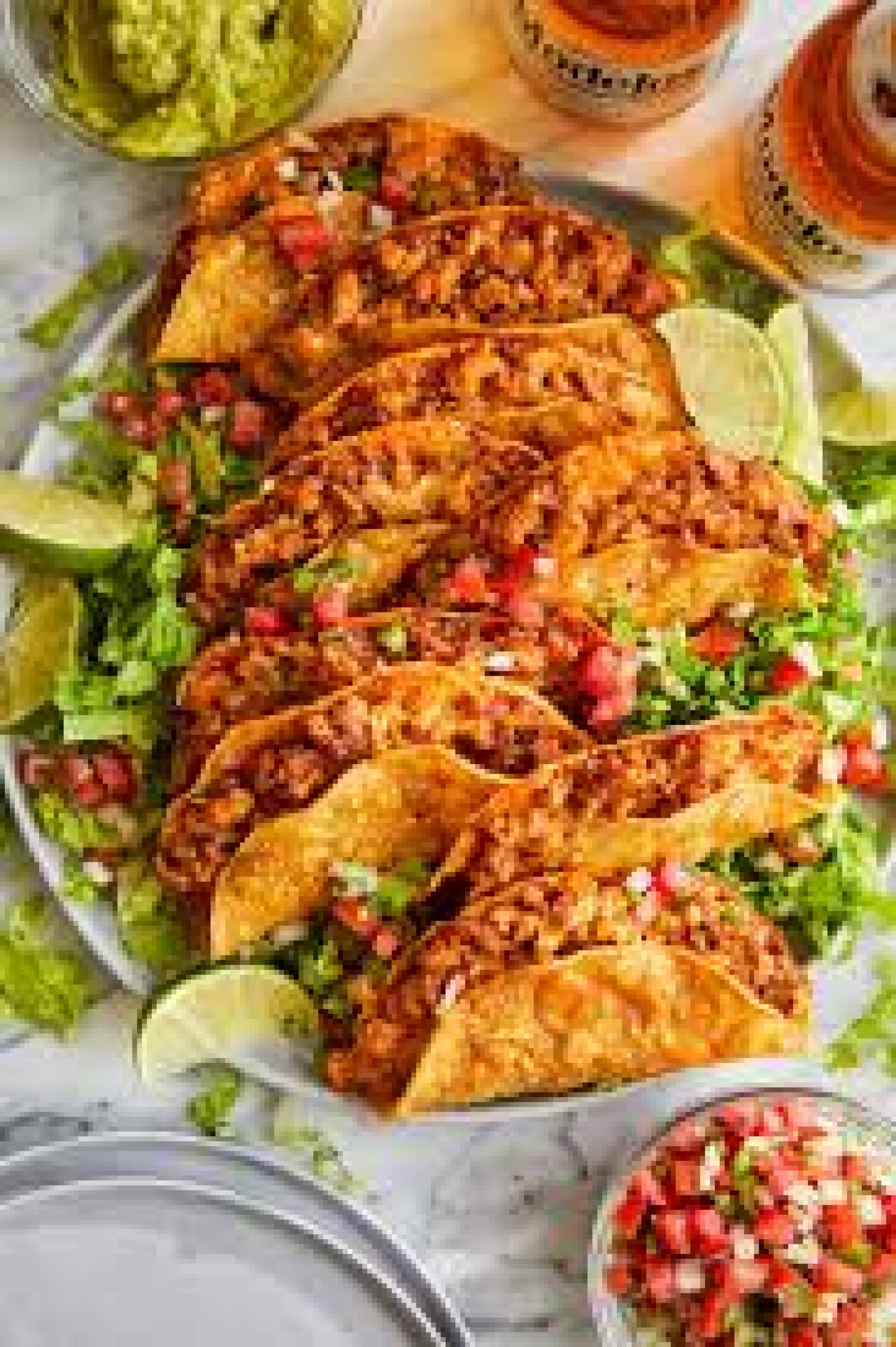 Crispy Gringo Beef Tacos, Spanish Rice