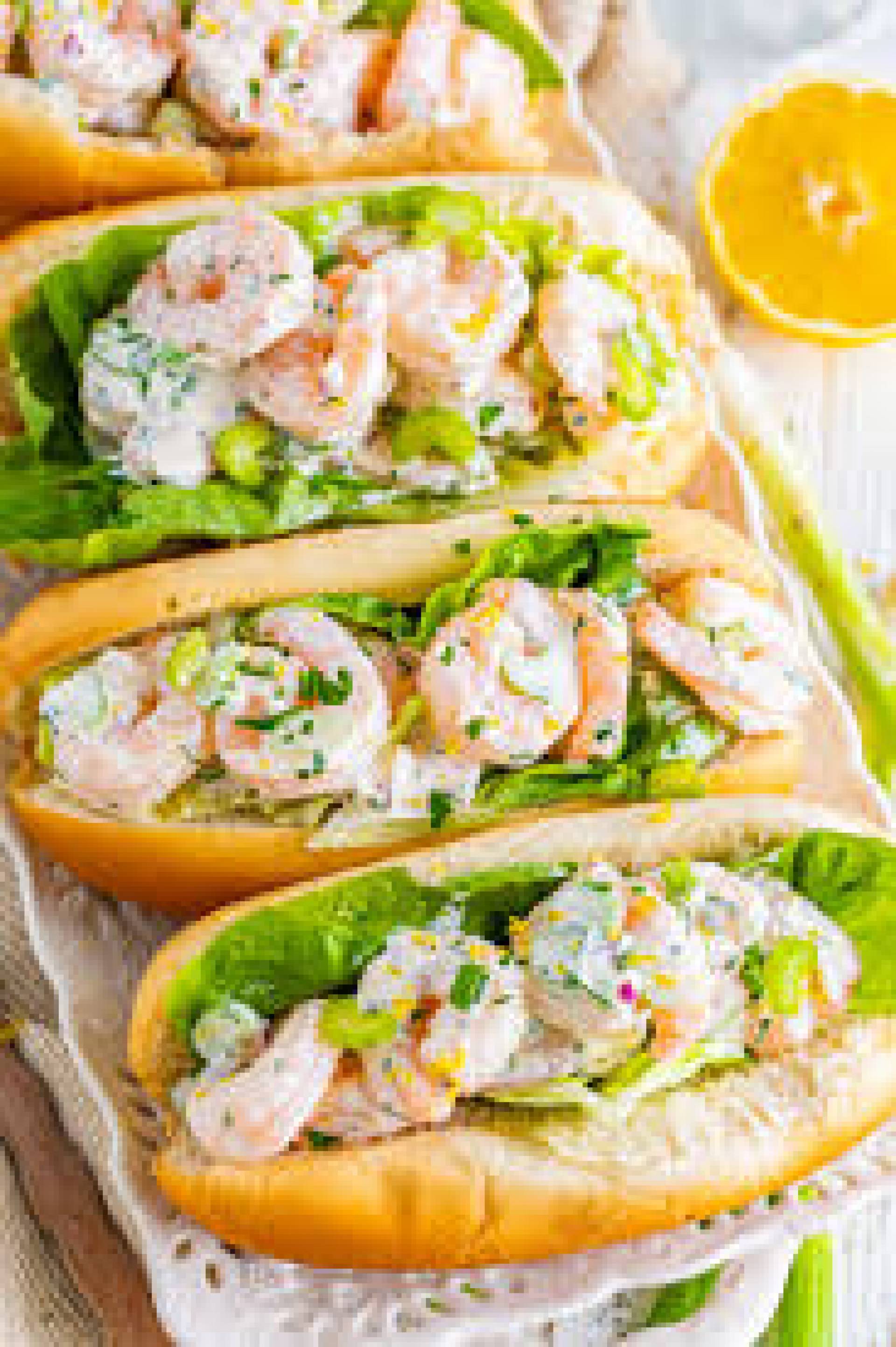 GF Lemon Tarragon Shrimp Baguettes, Crispy Sweet Potato Fries