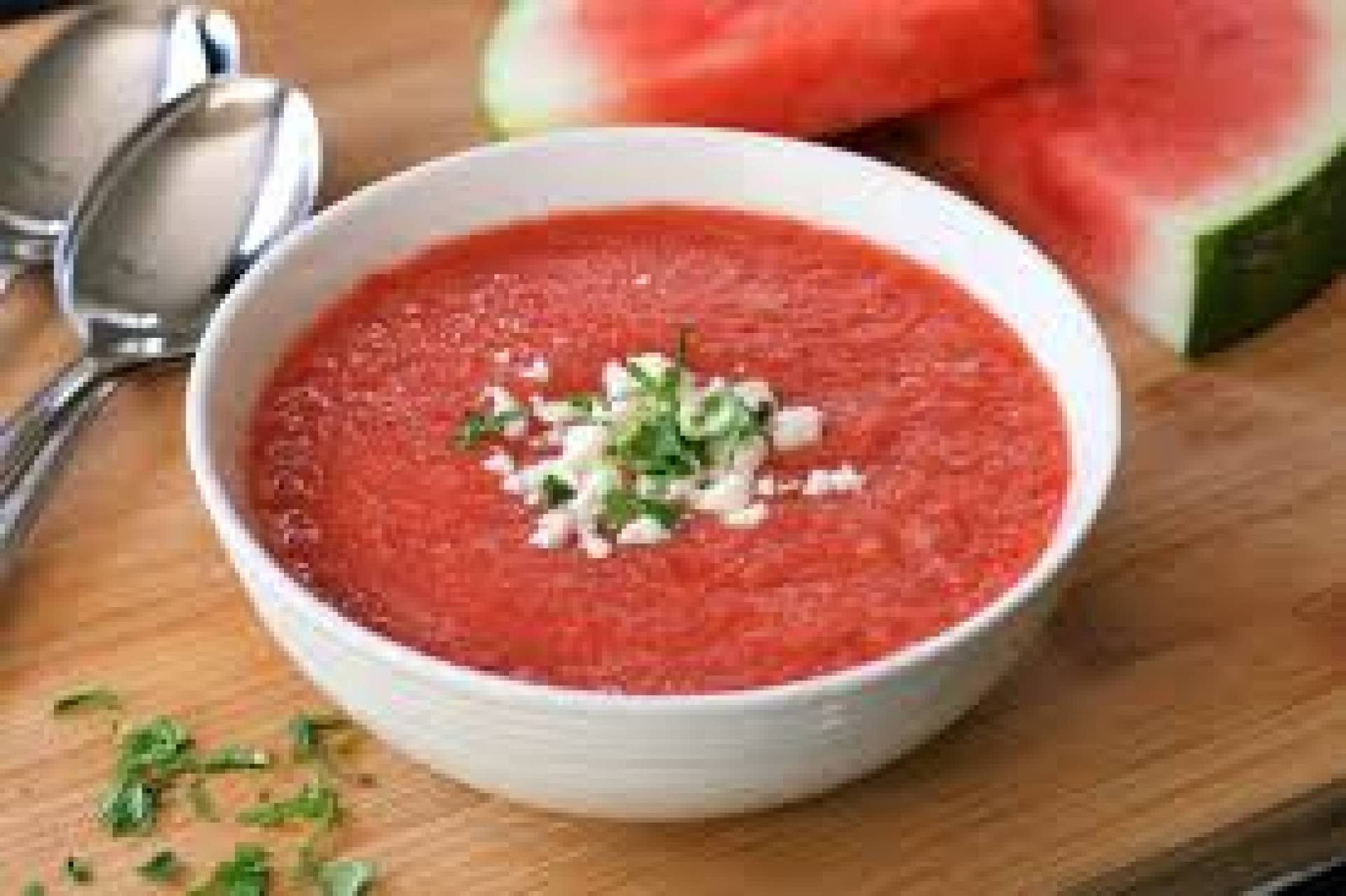 Watermelon Gazpacho, Mediterranean Eggplant Salad