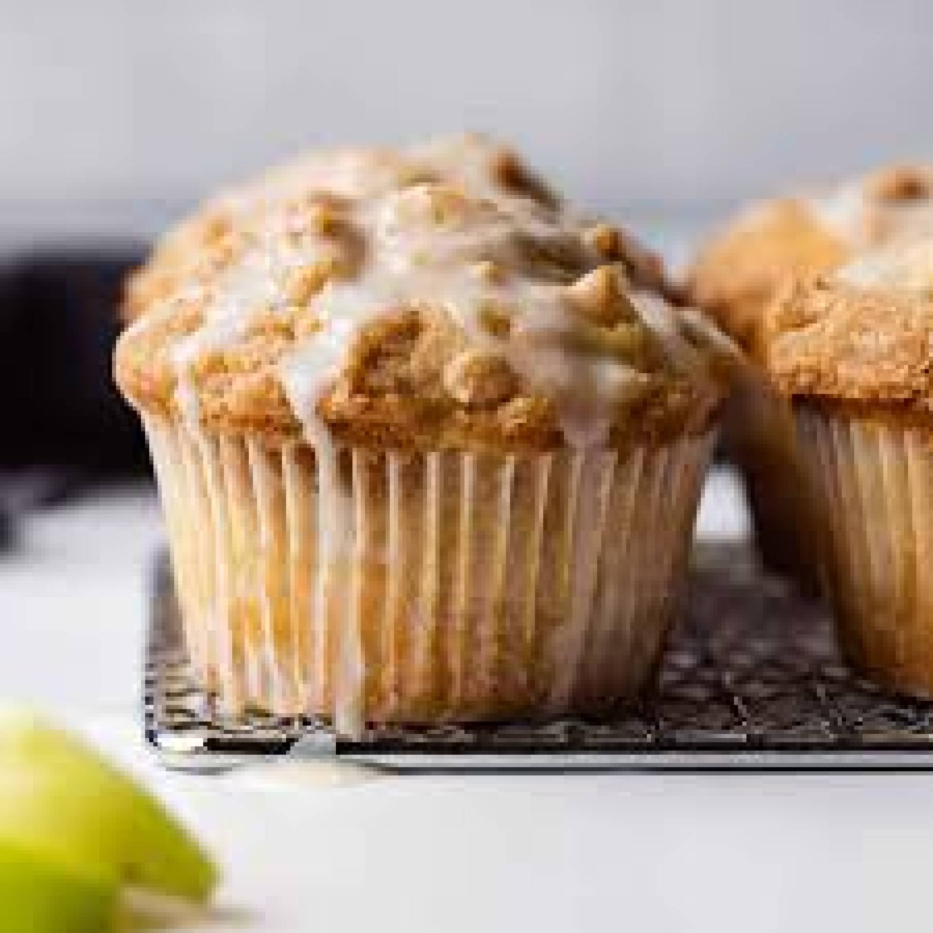 Vanilla Glazed Apple Strudel Muffins