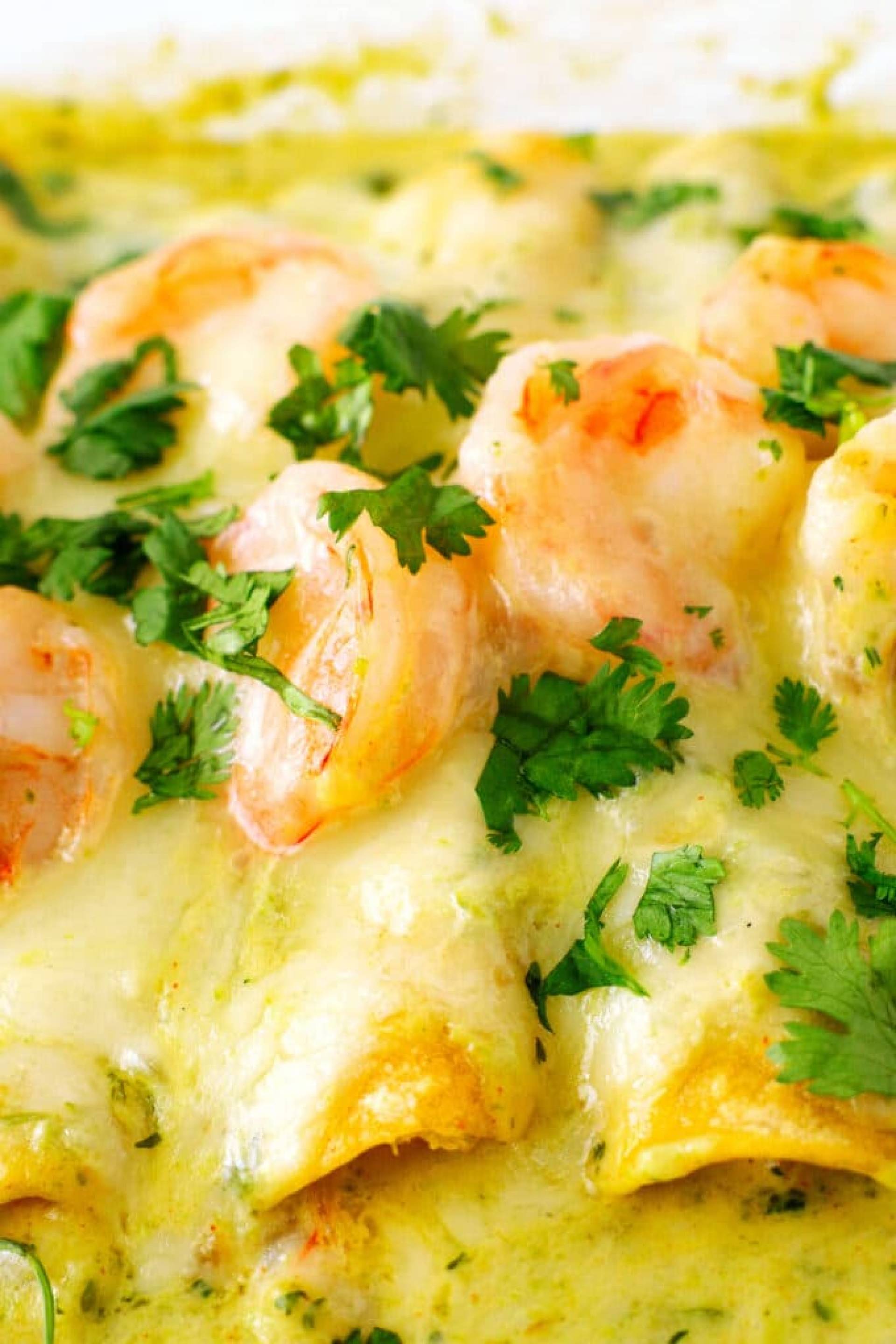 GF Creamy Shrimp Enchiladas, Chili Lime Rice, Street Corn Salad